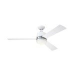 Westinghouse Tristan 132cm (52") Indoor Ceiling Fan with Light & Remote  White & Brushed Nickel 73038