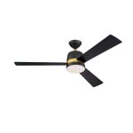 Westinghouse Tristan 132cm (52") Indoor Ceiling Fan with Light & Remote  Black & Gold 73039