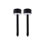 Integral True Solar Outdoor Spike Lights 2 Pack IP44 0.5W 3000K Matt Black LED Garden Uplights ILSSKB013