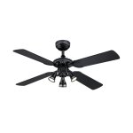 Westinghouse Princess Euro 105 cm Ceiling Fan  Brushed Gun Metal, Black/Applewood Blades, 3 Spot Lights 73061