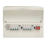 Wylex WNM1769 10 Way High Integrity Dual RCD Consumer Unit  8 MCBs, Metal, 18th Edition