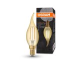 Osram 1906 LED 1.5W 240v SES E14 Vintage Filament Gold Bent Tip Candle Light Bulb
