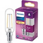 Philips 2.1W 240v SES E14 Clear T25 Filament LED Cookerhood Bulb 90x25mm