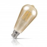 Crompton 7.5w 240v BC B22 LED ST64 Antique Filament Gold Light Bulb Dimmable 4245