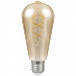 Crompton 4.9w 240v ES E27 LED ST64 Antique Spiral Filament Gold Light Bulb Dimmable 6607