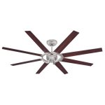 Stoneford 172cm Indoor/Outdoor Ceiling Fan Nickel Luster Finish Reversible Blades (Mahogany/Wengue) 72173