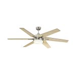 Westinghouse Cayuga 152cm Indoor Ceiling Fan  Brushed Nickel, Light Kit, Reversible Rosewood/Maple Blades 72077