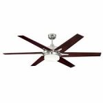 Cayuga 152cm Indoor Ceiling Fan Brushed Nickel Finish Reversibel Blades (Rosewood/Light Maple), Opal Frosted Glass 72077