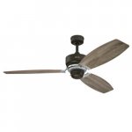 Welford 137cm Indoor Ceiling Fan Weathered Bronze Finish Reversible Blades ( Driftwood/Reclaimed Hickory) 72076