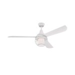 Westinghouse Graham 132cm Ceiling Fan  Nickel Lustre Finish, White Blades, Cage Shade, Opal Frosted Glass 72207