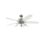 Westinghouse Arius 132cm Ceiling Fan Chrome Finish with Reversible White/Black Blades & Opal Glass 72559