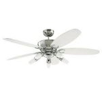 Arius 132cm Indoor Ceilng Fan Chrome Finish Reversible Blades (White/Black) Opal Frosted Glass 72559