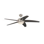 Westinghouse Bendan LED 132cm Indoor Ceiling Fan  Satin Chrome, Wengue Blades, Opal Frosted Glass 72068