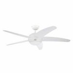 Bendan 132cm Indoor Ceiling Fan White Finish White Blades Opal Frosted Glass 72140