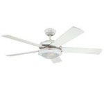 Comet 132cm Indoor Ceiling Fan White Finish Reversible Blades (White/Beech) Opal Frosted Glass 78017