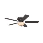 Westinghouse Everett 132cm Indoor Ceiling Fan  Espresso Finish, Reversible Blades, Scavo Glass Bowl 72154