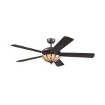 Westinghouse Comet Tiffany 132cm (52´´) Ceiling Fan  Espresso Finish, Reversible Wengue & Dark Cherry Blades, Tiffany Glass Light 72485