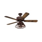Westinghouse Barnett 122cm Indoor Ceiling Fan  Barnwood Finish with Reversible Blades & Cage Shade 72205