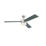 Westinghouse Alta Vista 122cm Ceiling Fan  Stainless Steel, Reversible Blades, Frosted Glass Light 72054