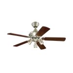 Westinghouse Kingston 105cm (42") Indoor Ceiling Fan  Brushed Aluminium, Reversible Blades (Maple/Silver), 3 Spot Lights 72114