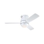 Westinghouse 72180 Halley 112cm White Ceiling Fan with Opal Frosted Glass Light  Indoor Use