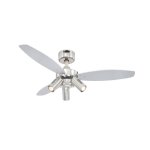 Westinghouse Jet Plus 105cm Ceiling Fan 72290  Brushed Nickel with Reversible Blades & Light Fixture