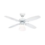 Westinghouse Capitol 105cm Indoor Ceiling Fan  White Finish, Reversible Blades (White/Beech), Opal Frosted Glass 78708