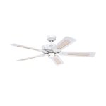 Westinghouse Monarch 122cm (48") Ceiling Fan  White Finish, Reversible White/Cane Blades, Pull Chain 78269