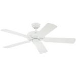 Monarch 122cm Indoor Ceiling Fan White Finish Reversible Blades (White/White with Cane) 78269