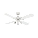 Westinghouse Princess Euro 105cm Indoor Ceiling Fan  White Finish, Reversible White/Beech Blades, Spot Lights 72113