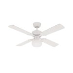 Westinghouse 72185 Vegas 42" White Ceiling Fan with Single Light  4 Blade Reversible 105cm Indoor Fan