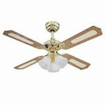 Westinghouse 78199 Princess Trio 42" Ceiling Fan Polished Brass Finish with Three-Light Frosted Glass