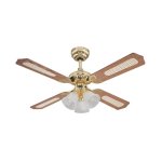 Westinghouse 78199 Princess Trio 42" Ceiling Fan Polished Brass Finish with Three-Light Frosted Glass