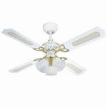 Westinghouse 78324 Princess Trio 42" White with Polished Brass Finish Ceiling Fan With Lights
