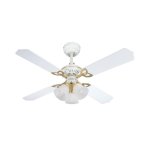 Westinghouse 78324 Princess Trio 42" White with Polished Brass Finish Ceiling Fan With Lights