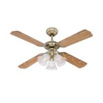 Westinghouse Princess Trio 42" Ceiling Fan  Antique Brass, Reversible Blades, Light Kit 78265