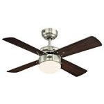 Colosseum 90cm Indoor Ceiling Fan Brushed Nickel Finish Reversible blades (Weathered Maple/Silver) Opal Frosted Glass 72417