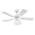 Princess Radiance II 90cm Indoor Ceiling Fan White Finish Reversible Blades (White/Beech) Dome Glass 78704