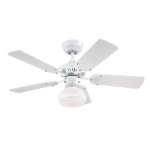 Westinghouse Princess Radiance II 90cm Indoor Ceiling Fan White Finish Reversible Blades (White/Beech) Dome Glass 78704