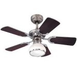 Princess Radiance II 90cm Indoor Ceiling Fan Dark Pewter/Chrome Finish Reversible Blades (Wengue/White) Dome Glass 72415