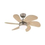 Westinghouse Turbo Swirl Ceiling Fan  30" (76cm), Titanium Finish, Light Maple Blades, With Light 78158