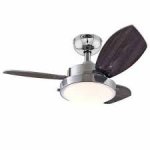 Wengue 76cm Indoor Ceiling Fan Chrome Finish Reversible Blades (Wengue/Beech) Opal Frosted Glass 78763