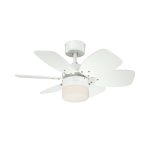 Westinghouse Flora Royale 76cm / 30 Inches Ceiling Fan  White/Maple Blades, Opal Glass Light 72424