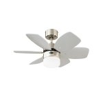 Westinghouse Flora Royale 76cm Ceiling Fan  Satin Chrome with Light & Reversible Silver/White Blades 78788