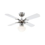 Westinghouse Portland Ambiance 90cm Ceiling Fan  Chrome, Reversible Blades, Light 78321