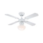 Westinghouse Portland Ambiance 90cm Ceiling Fan White/Beech Blades & Opal Glass Light 78710