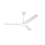 Westinghouse 56" (142cm) Industrial Ceiling Fan  White Steel Blades + Wall Control 72268
