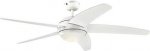 Bendan LED 132cm Indoor Celing Fan White Finish White Blades Opal Frosted Glass 72070