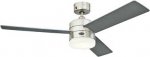 Alta Vista Indoor Ceiling Fan Stainless Steel Finish Reversible Blades (Graphite/Light Maple) Opal Frosted Glass 72054