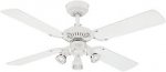 Princess Euro 105cm Indoor Ceiling Fan White Finish Reversible Blades (White/Beech) Spot Lights 72113